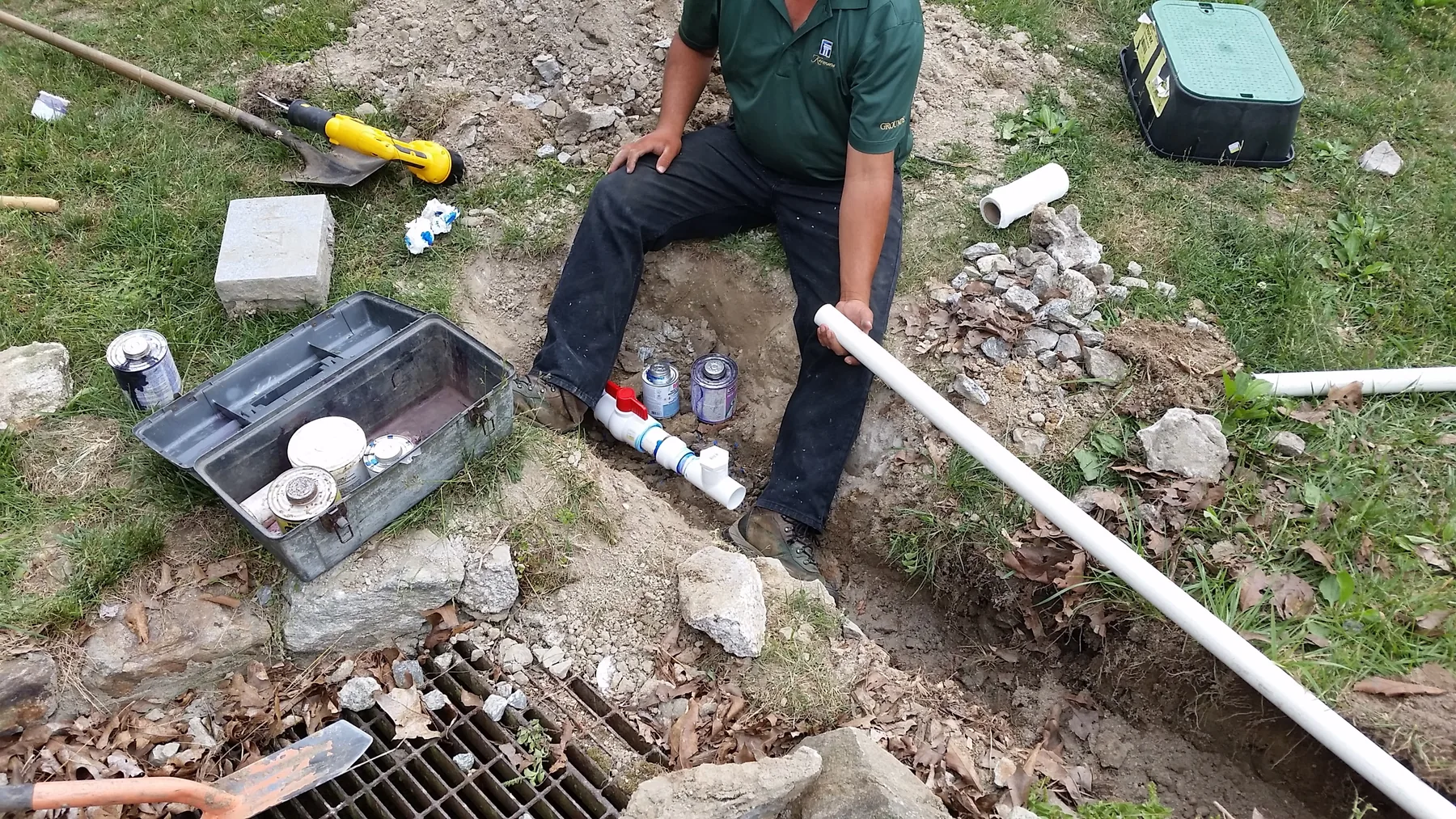 Irrigation fitting work