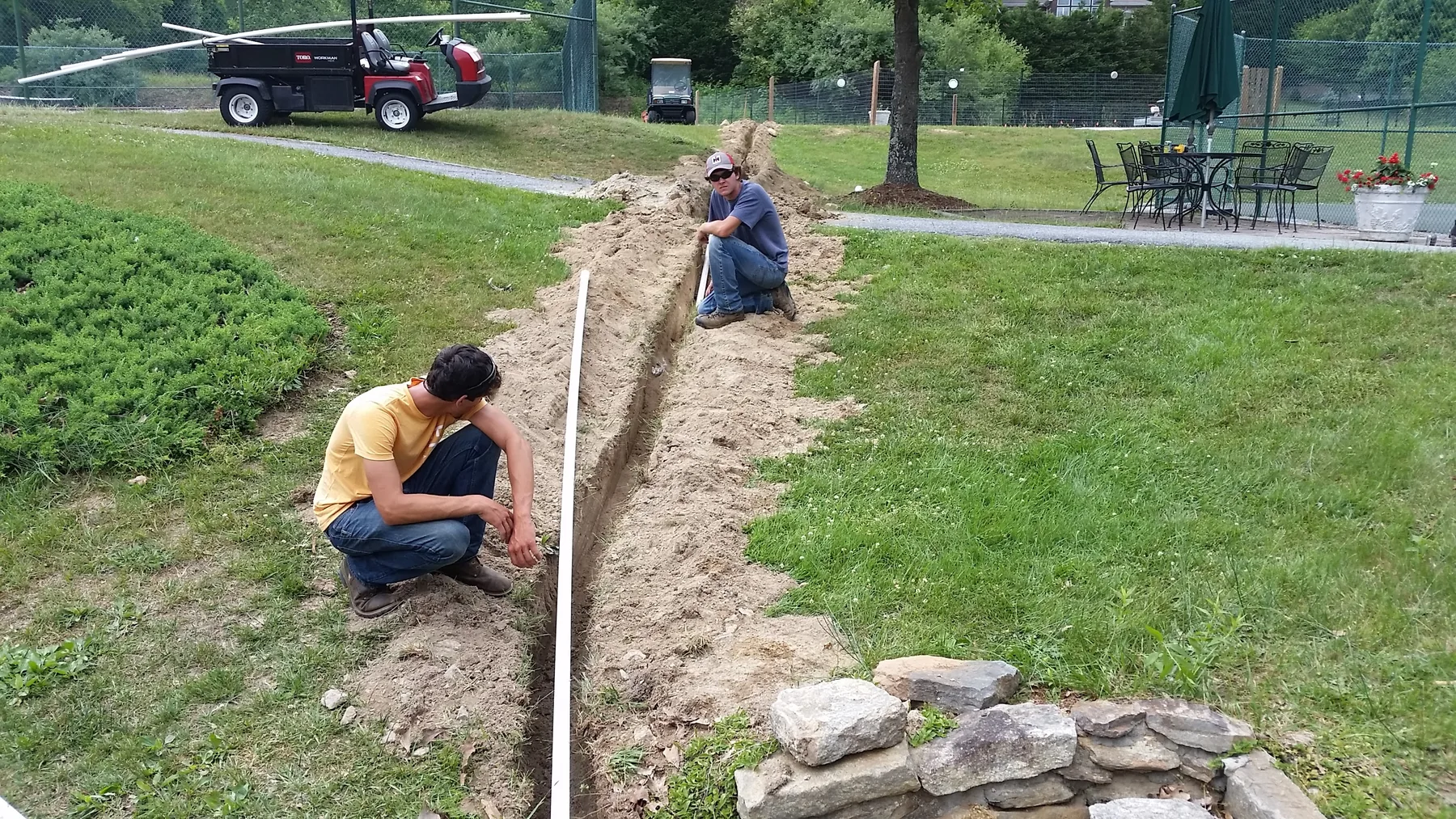 Irrigation trench work