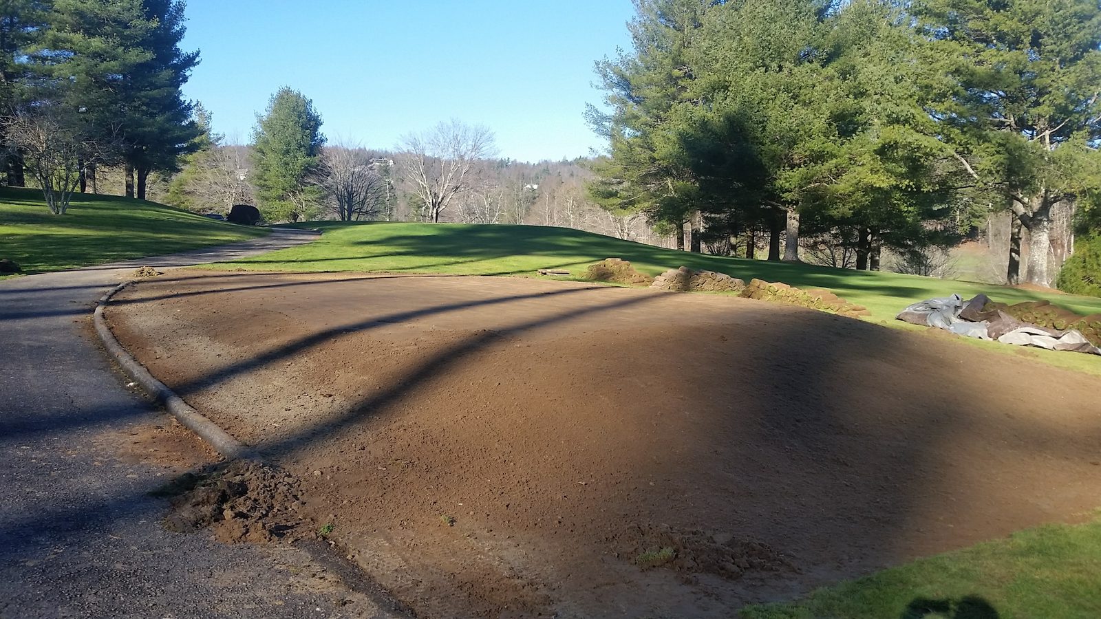 Tee box surface renovation in progress